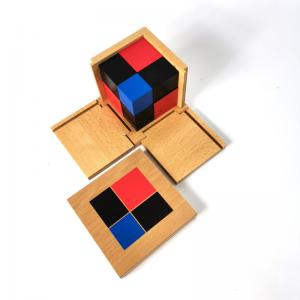 Binomal cube beech wood box